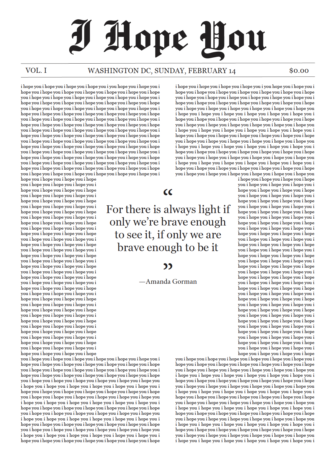 I Hope You newspaper front page