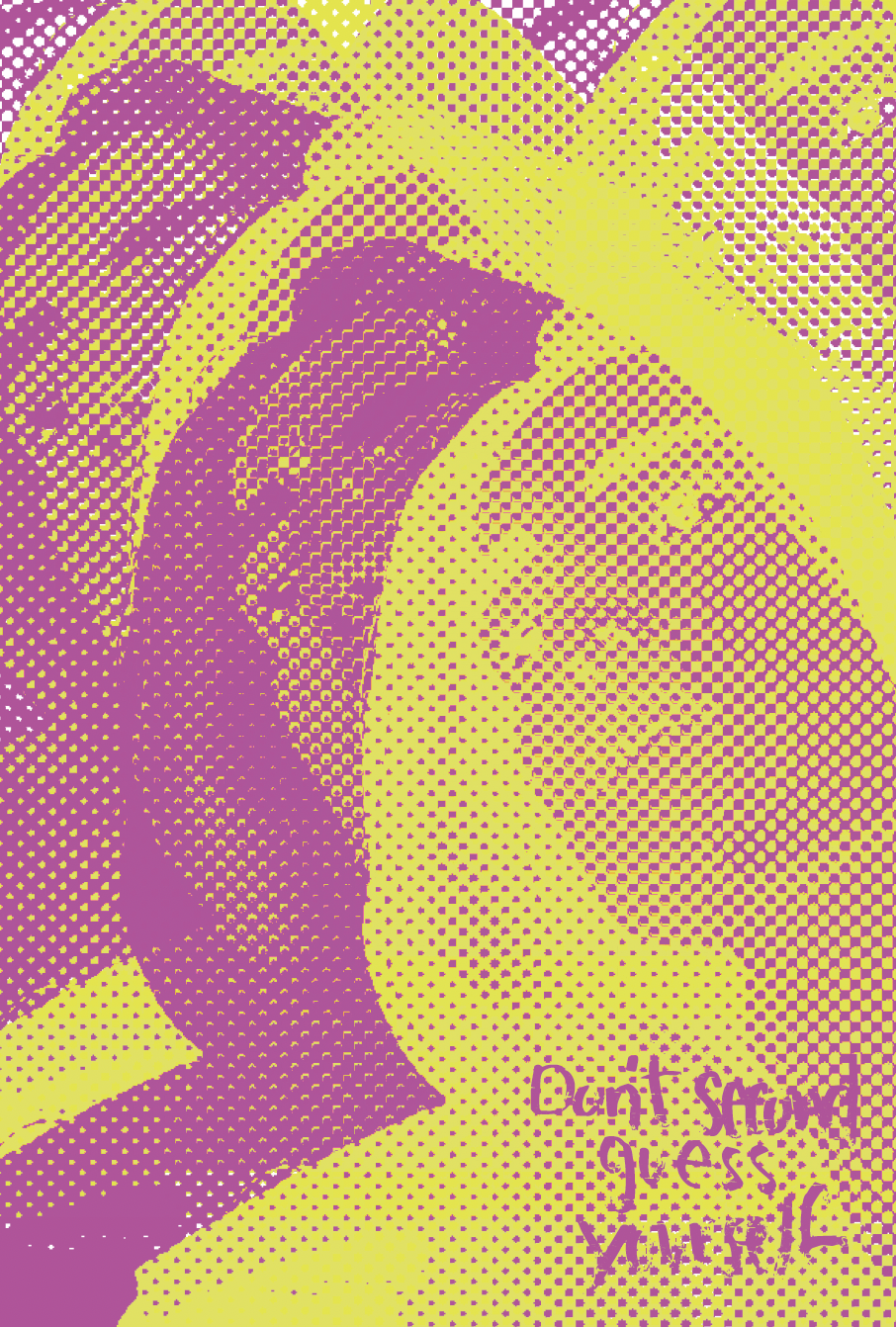 Duotone halftone poster, Don't Second Guess Yourself