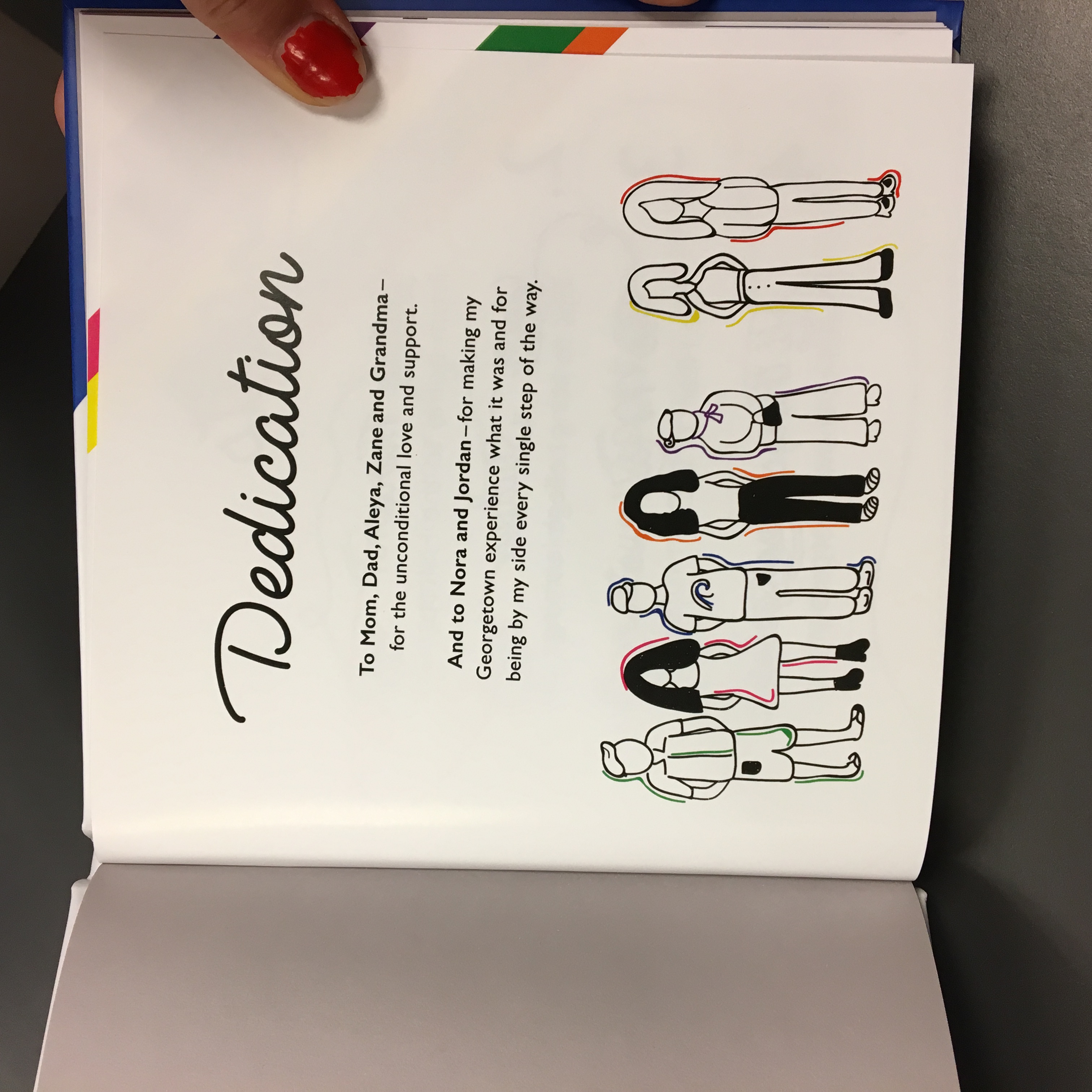 Dedication page spread