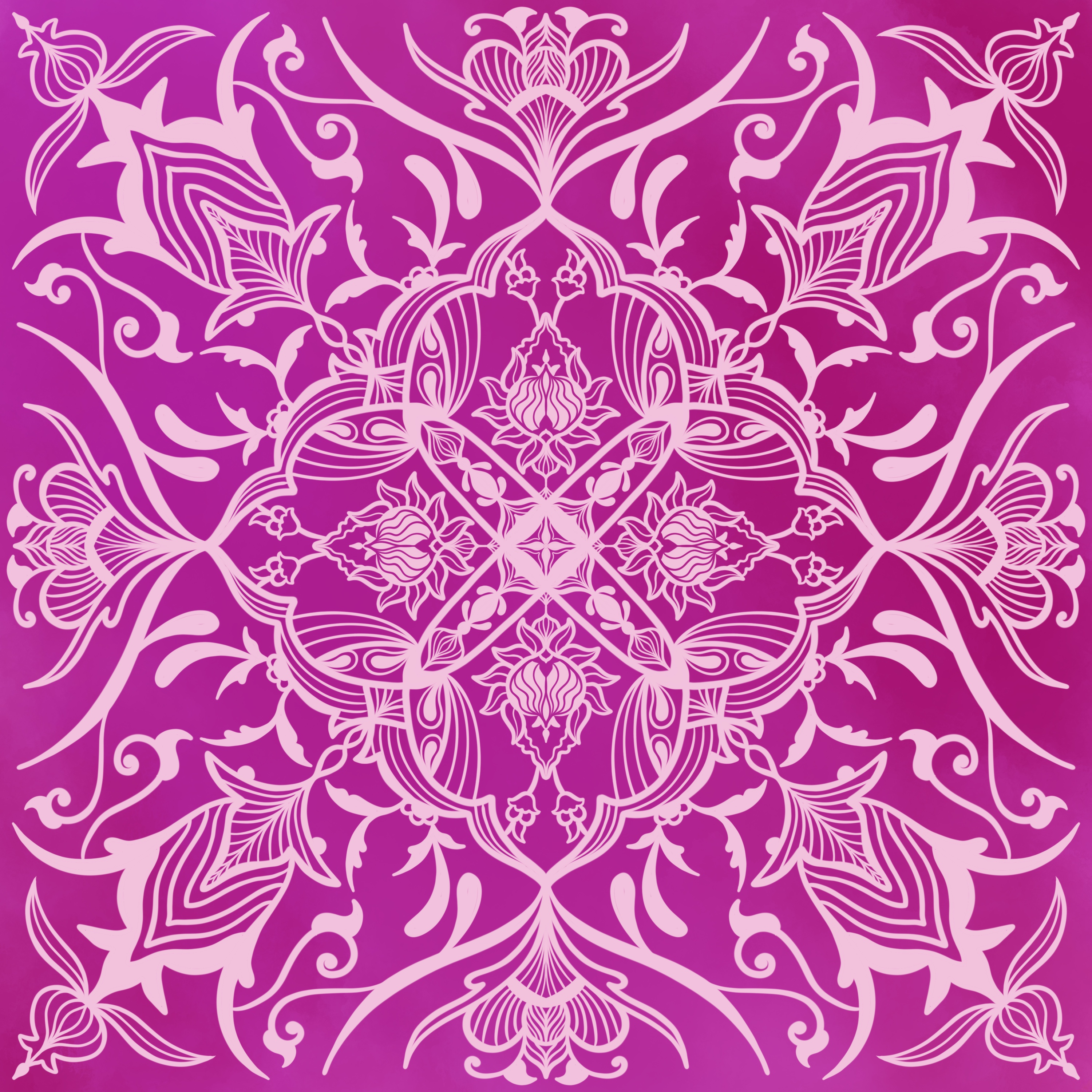 Pink pomegranate pattern on magenta