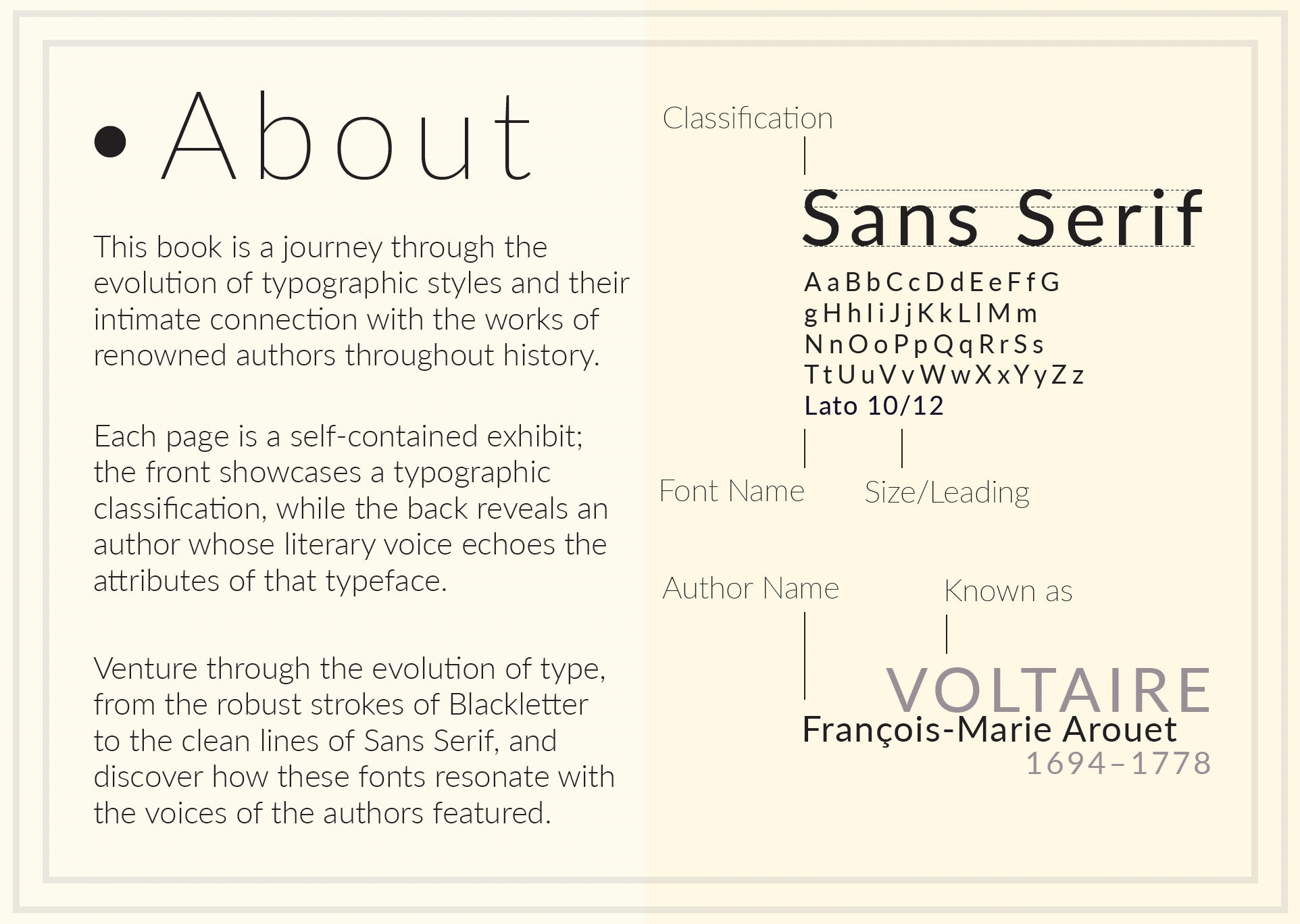 About spread with Sans Serif classification key