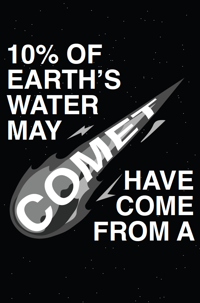 Comet water poster in black and white