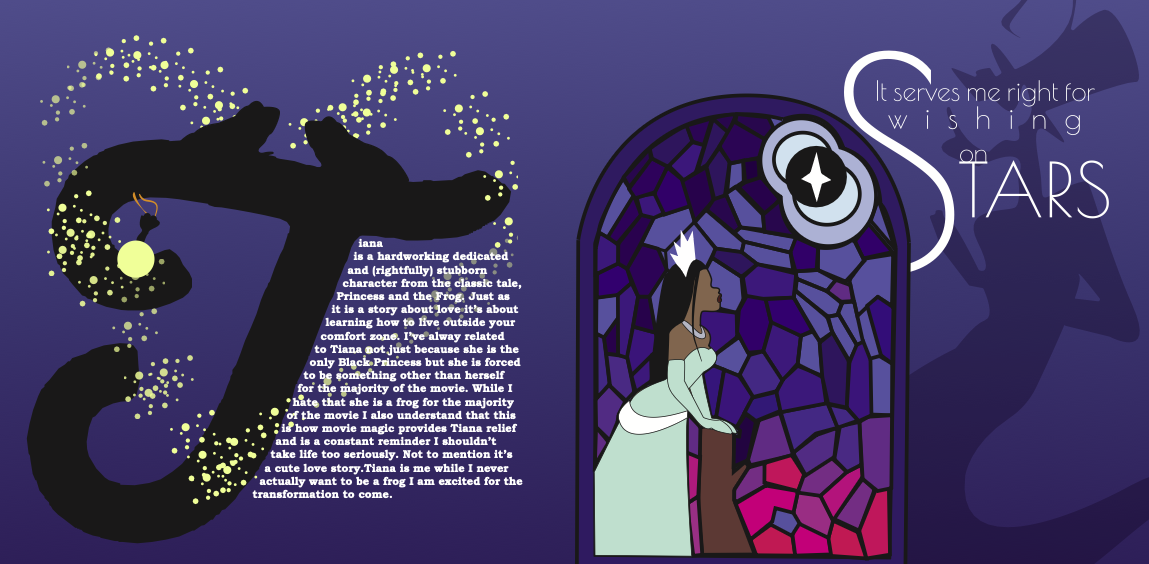 The Princess and the Frog drop cap spread