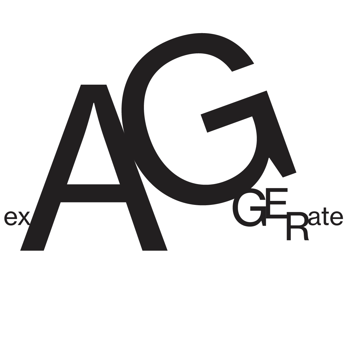 Exaggerate set with an oversized E