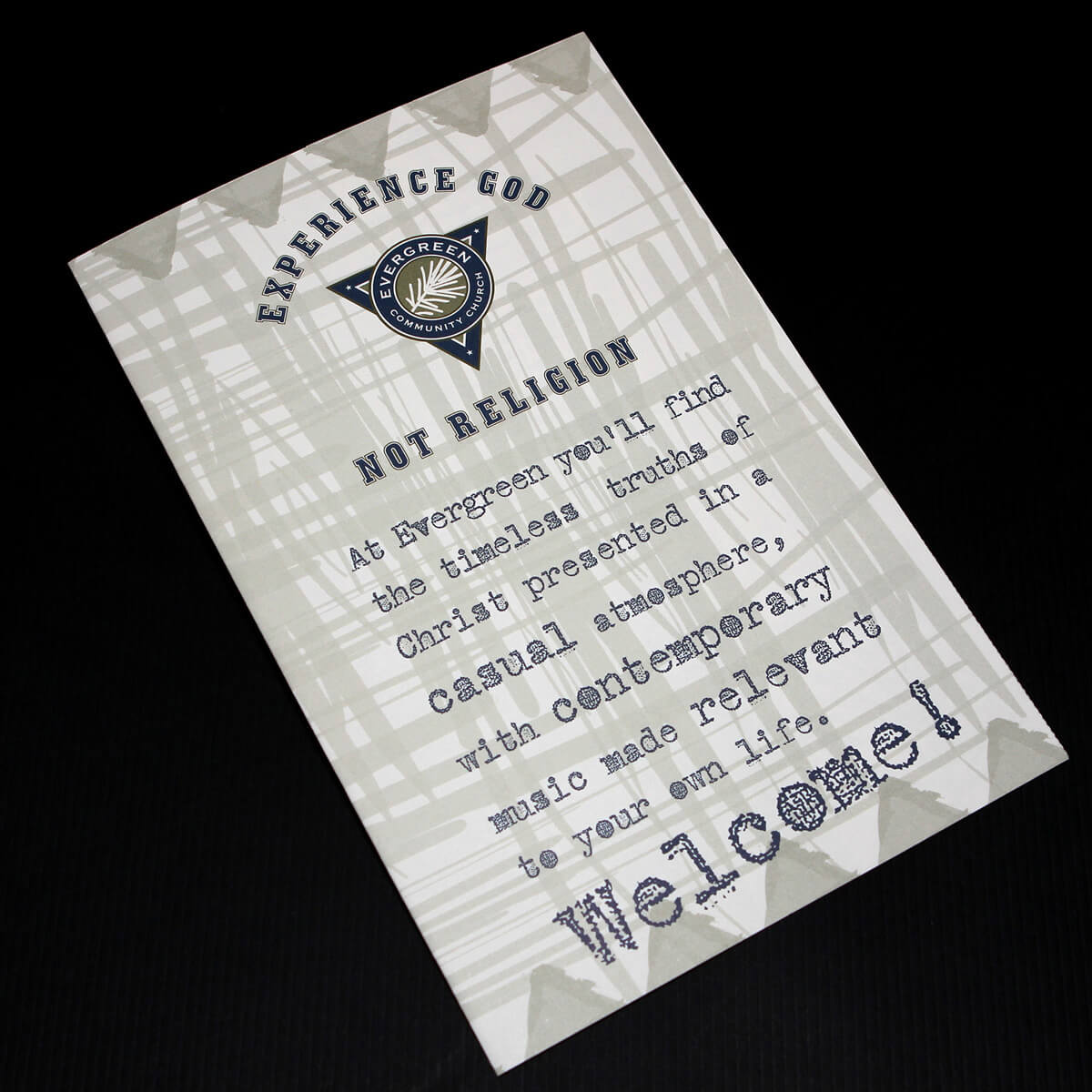 Evergreen Community Church welcome card