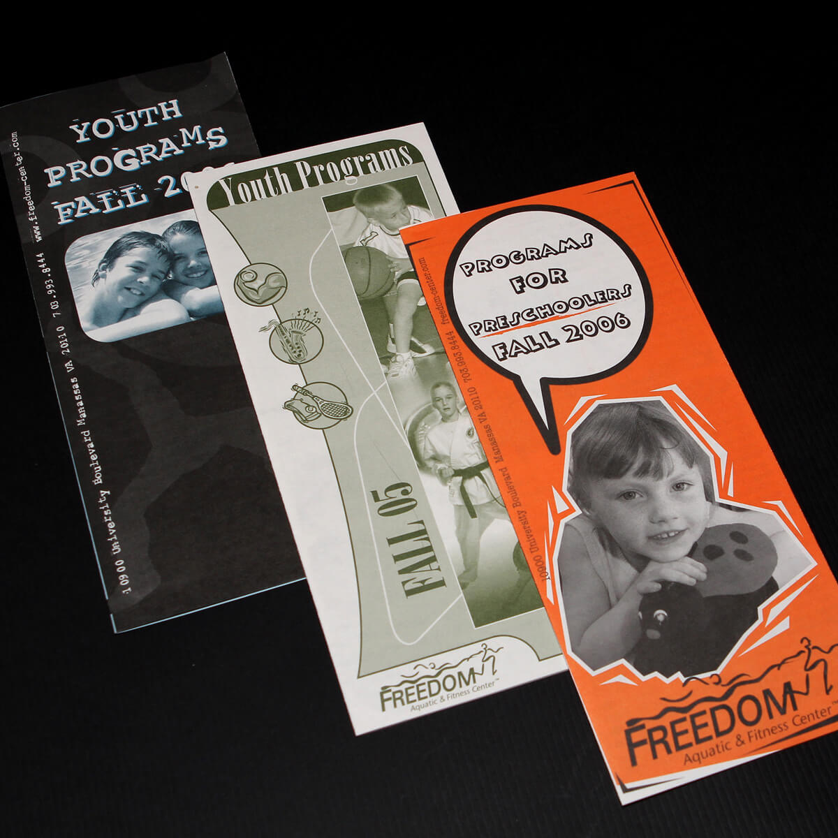 Three Freedom Center youth program brochures