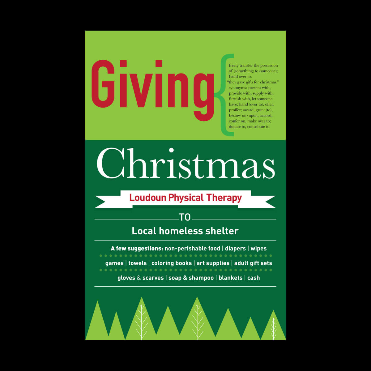 Giving Christmas poster in red and green