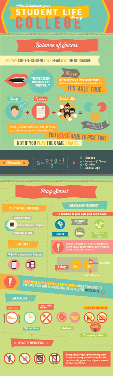 How to Balance Your Student Life During College infographic