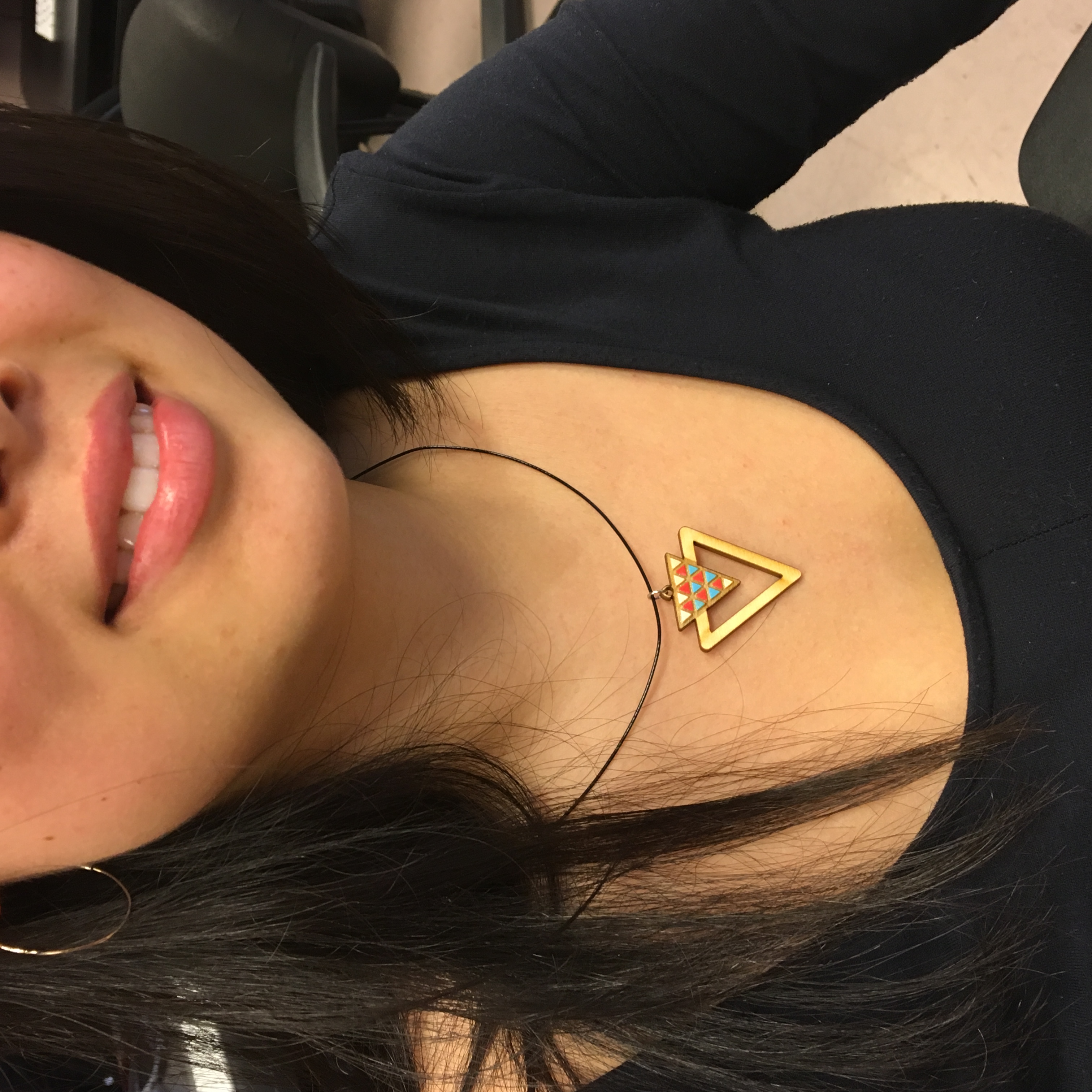 Triangle Pendant, Worn