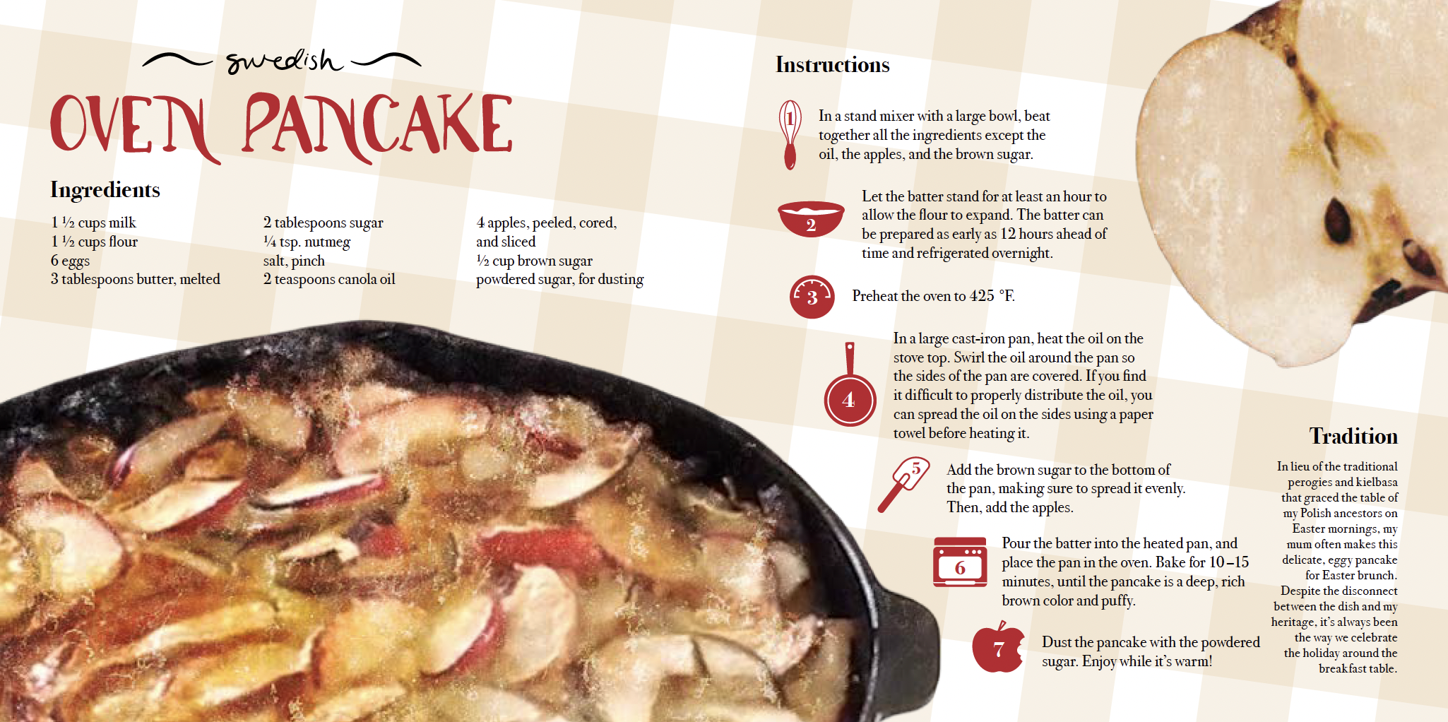 Swedish Oven Pancake recipe spread