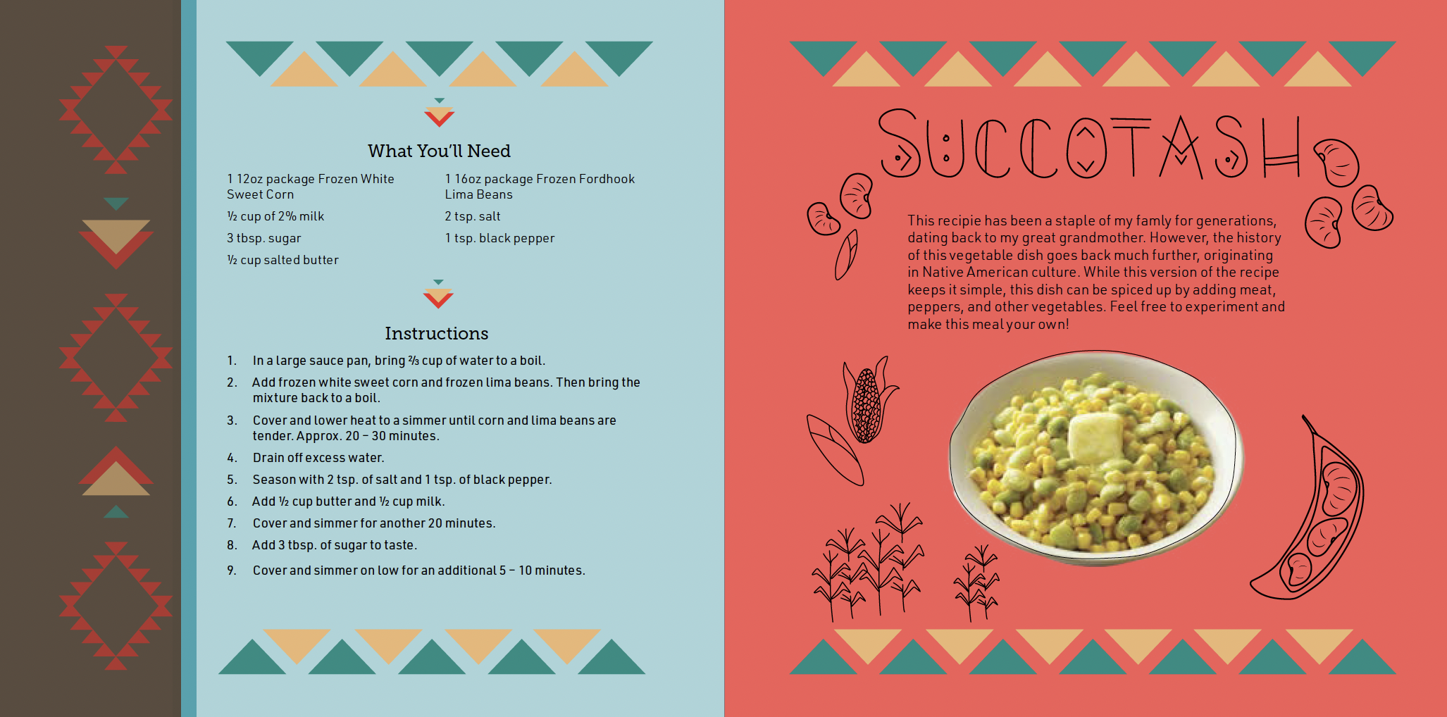 Succotash recipe spread