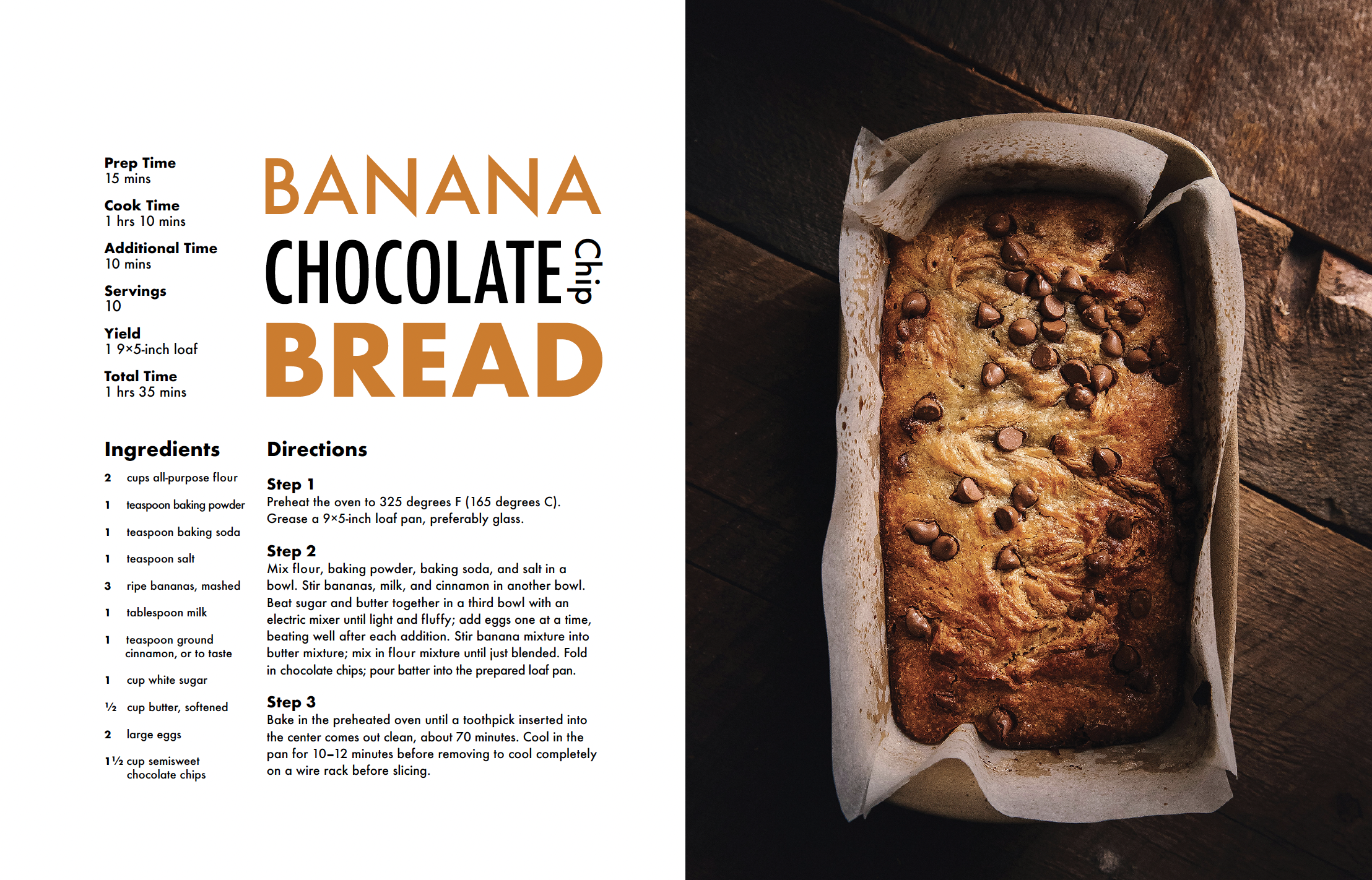 Final spread with orange display type and loaf photograph